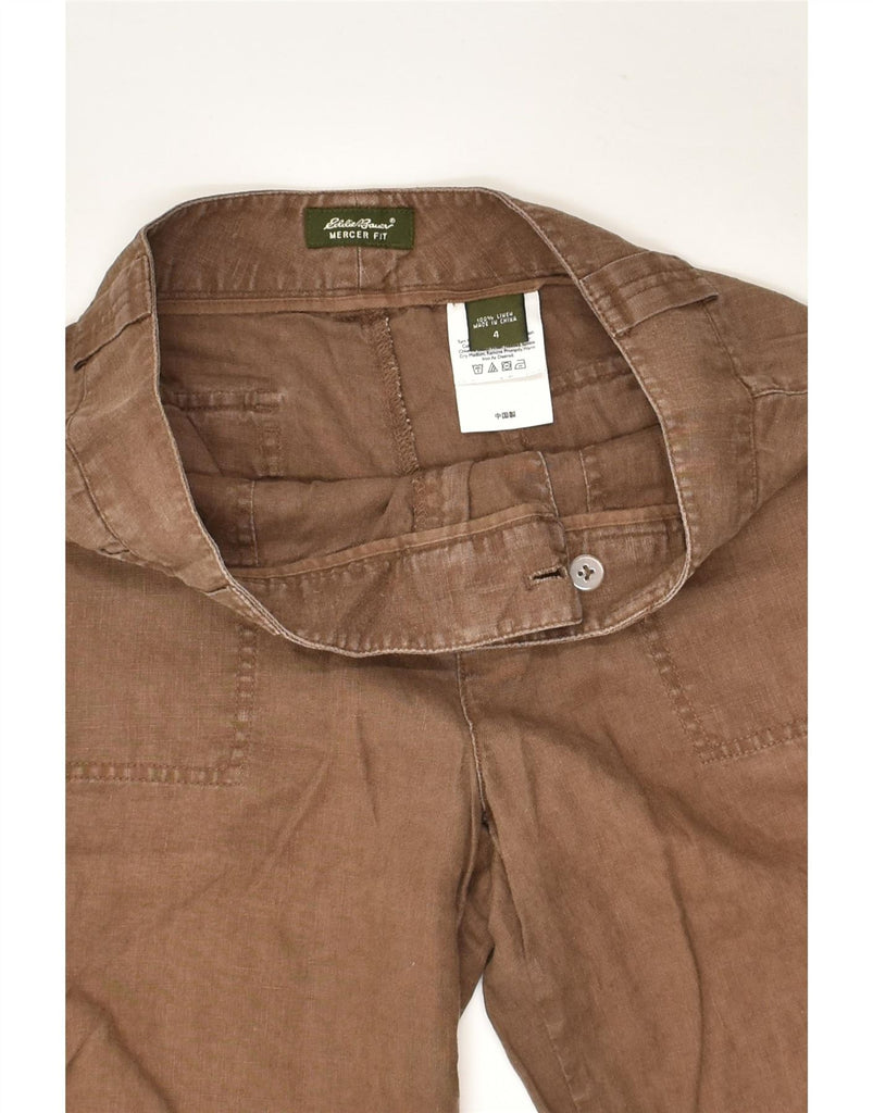 EDDIE BAUER Womens Mercer Fit Casual Shorts US 4 Small W28  Brown Linen Vintage Eddie Bauer and Second-Hand Eddie Bauer from Messina Hembry 