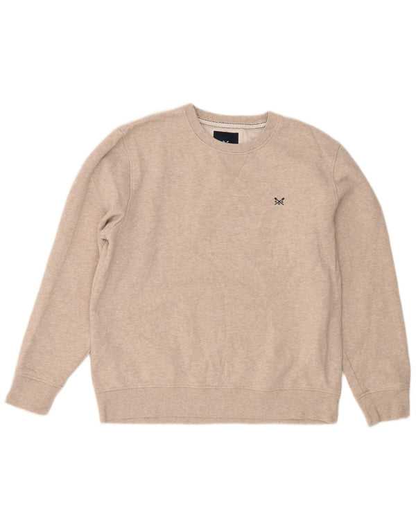 Crew Clothing Mens Sweatshirt Jumper XL Beige Cotton