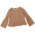 ZARA Womens Long Sleeve Blouse Top UK 10 Small Beige Spotted Polyester