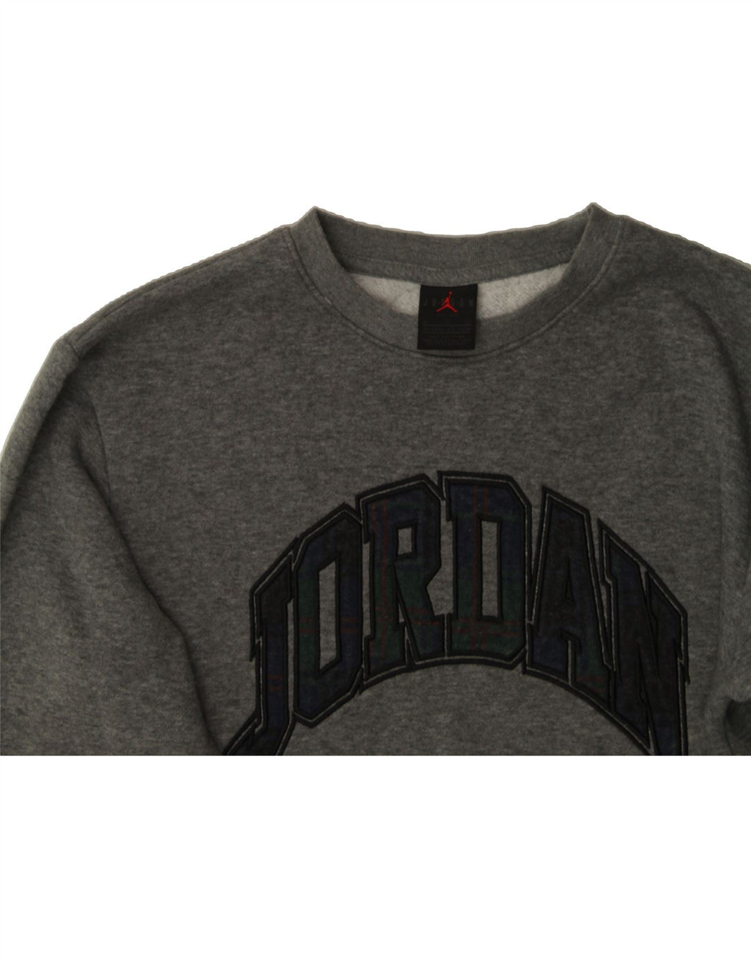 JORDAN Boys Graphic Sweatshirt Jumper 13-14 Years XL Grey Cotton Vintage Jordan and Second-Hand Jordan from Messina Hembry 