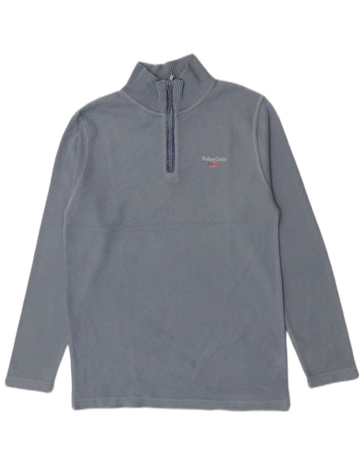 Marlboro Classics Boys Zip Neck Jumper Sweater 15-16 Years Large Blue