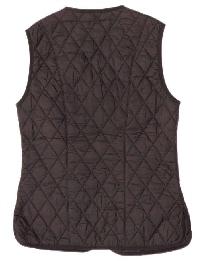 Barbour Womens Quilted Gilet UK 8 Small Black Polyamide