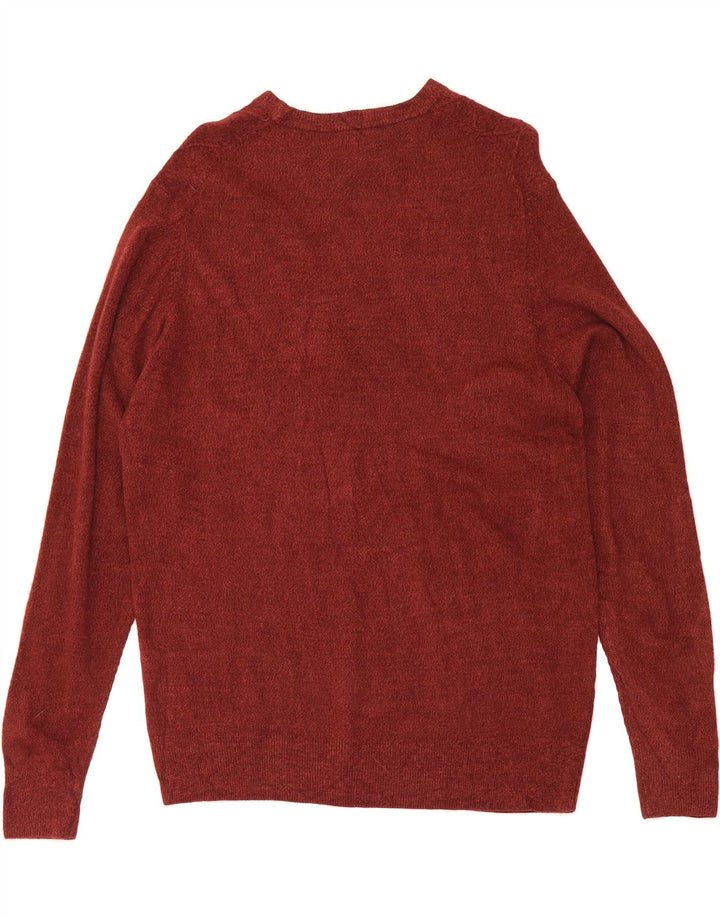 DOCKERS Mens Crew Neck Jumper Sweater Medium Red Argyle/Diamond Acrylic Vintage Dockers and Second-Hand Dockers from Messina Hembry 