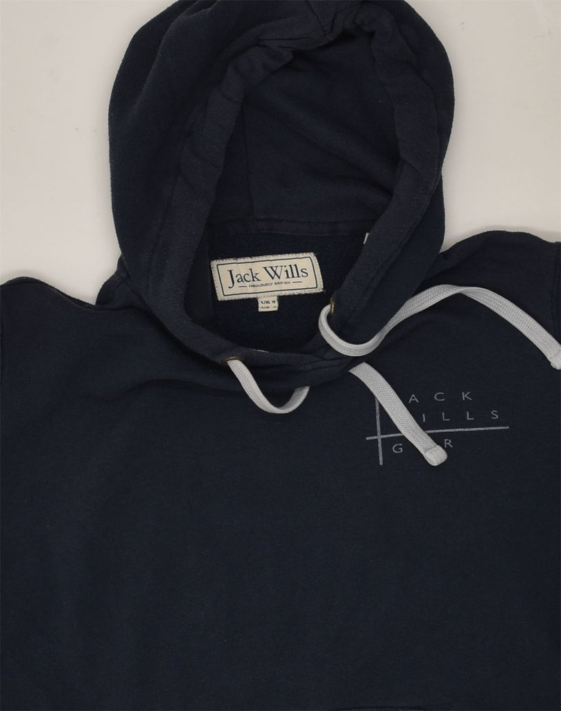 JACK WILLS Womens Hoodie Jumper UK 8 Small Navy Blue Cotton | Vintage Jack Wills | Thrift | Second-Hand Jack Wills | Used Clothing | Messina Hembry 