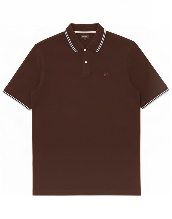 Henry Cottons Mens Polo Shirt 3XL Brown Striped Cotton
