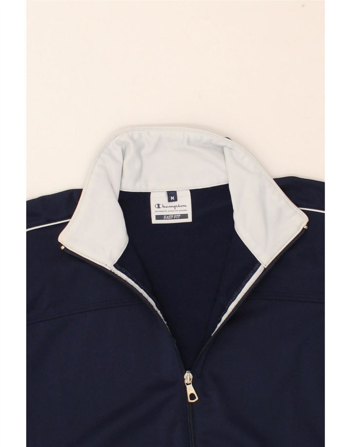 CHAMPION Mens Easy Fit Tracksuit Top Jacket Medium Navy Blue Polyester Vintage Champion and Second-Hand Champion from Messina Hembry 
