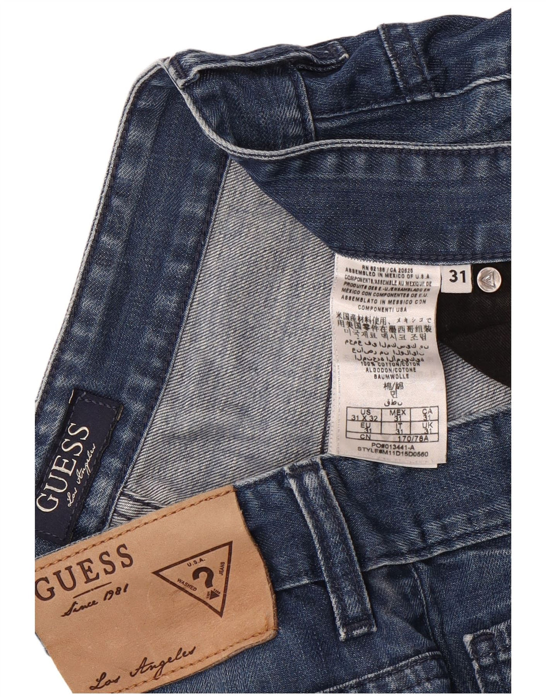 Guess Mens Denim Shorts W31 Medium Blue Cotton