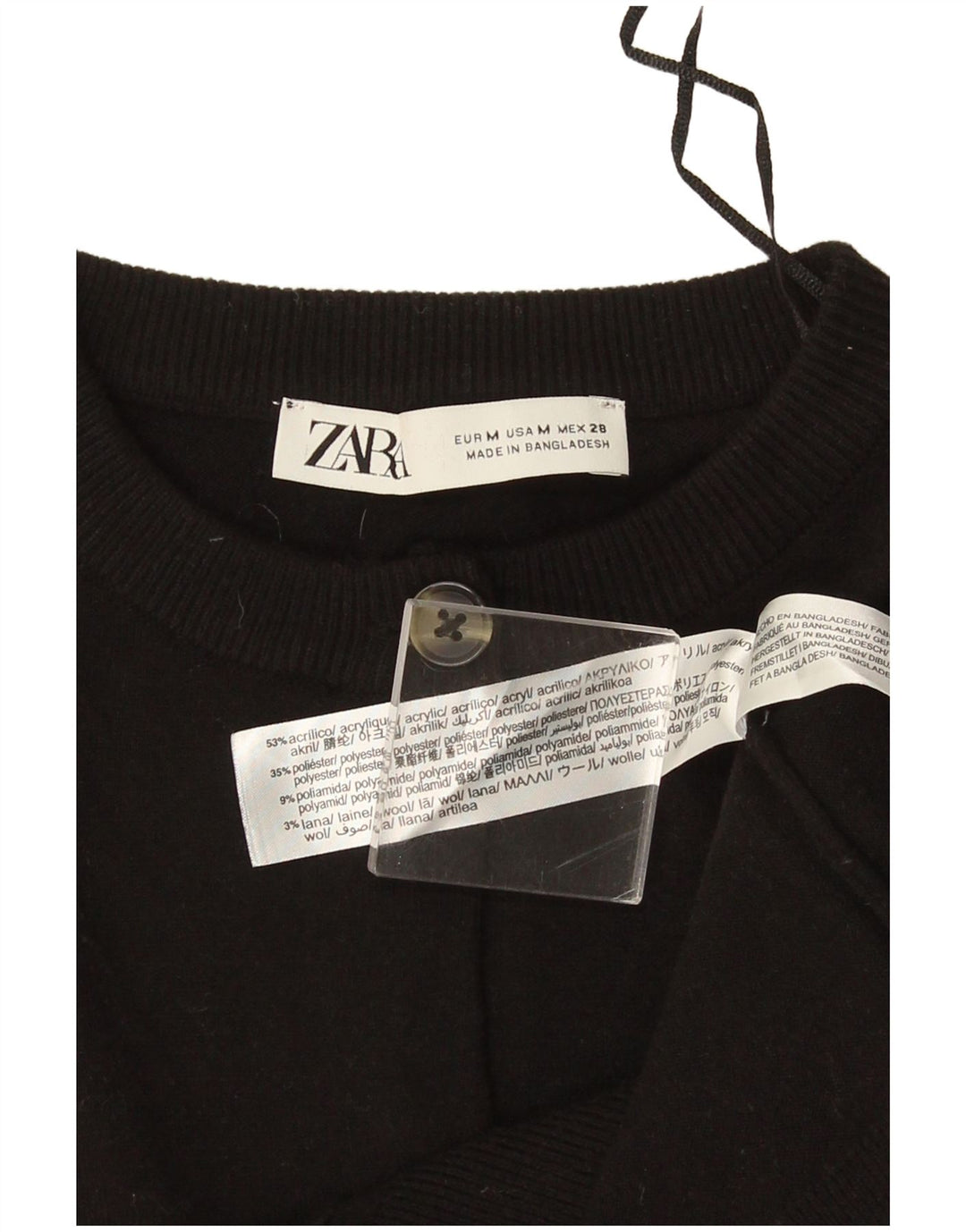 Zara Womens Bolero Jumper UK 14 Medium Black Acrylic