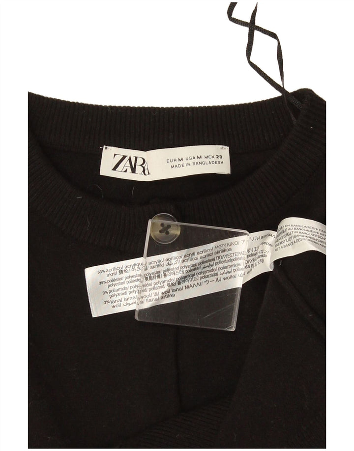 Zara Womens Bolero Jumper UK 14 Medium Black Acrylic