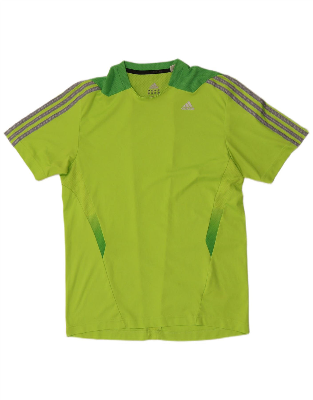 Adidas Mens Climacool T-Shirt Top Medium Green Colourblock Polyester