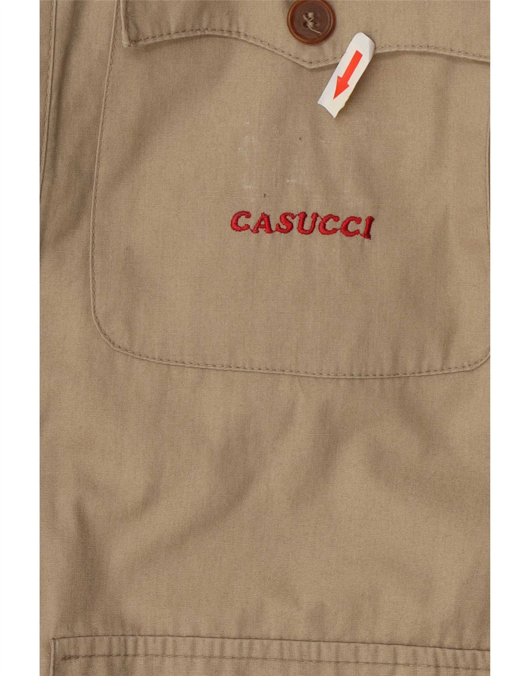 Casucci Mens Military Jacket IT 46 Small Beige Cotton