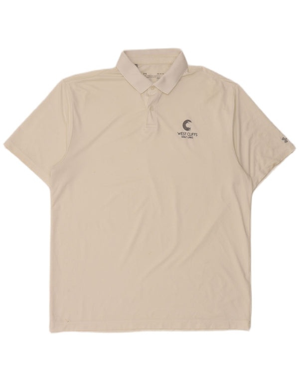 Under Armour Mens Heat Gear Polo Shirt Large White