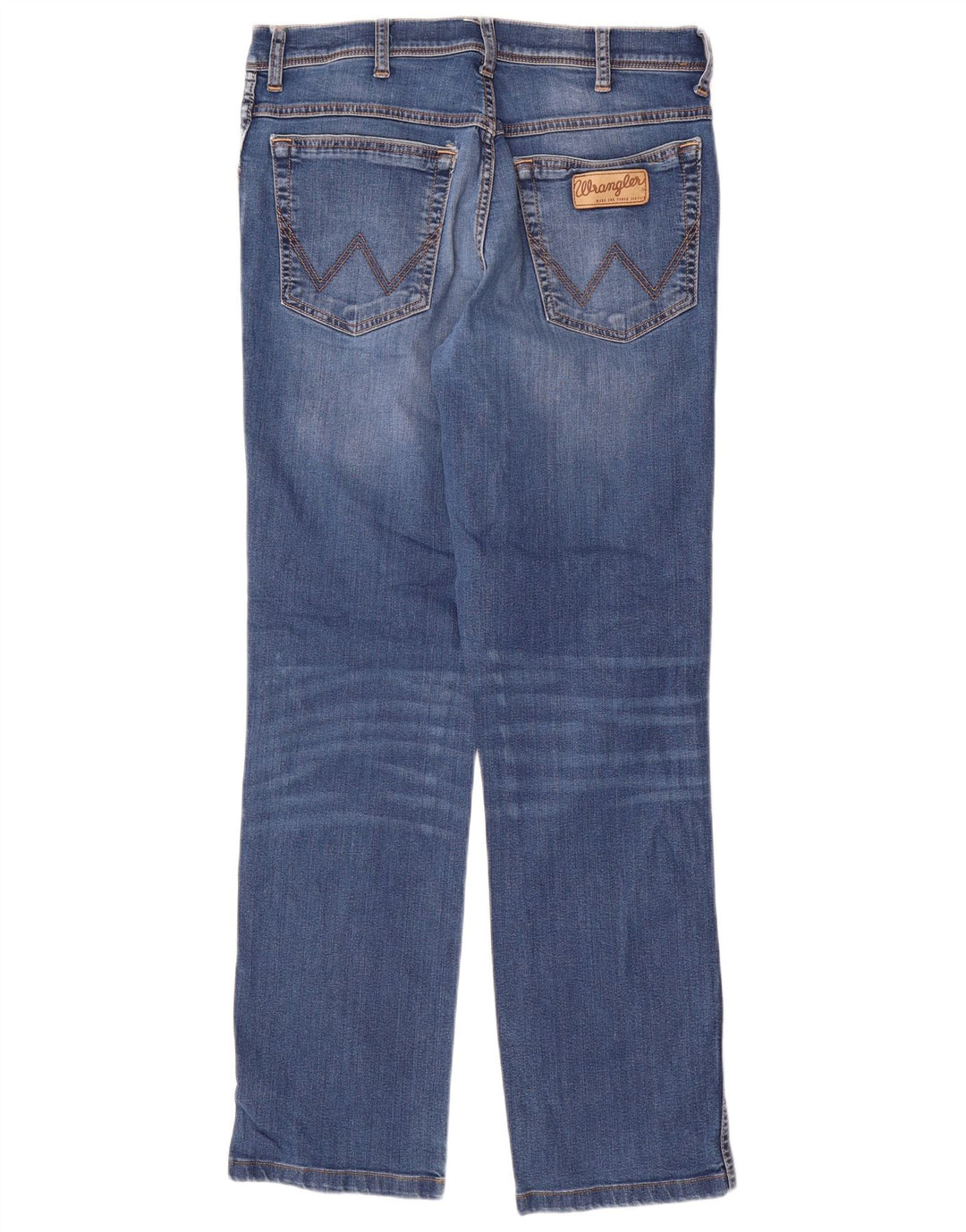 WRANGLER Womens Texas Stretch Straight Jeans W33 L31 Blue Cotton