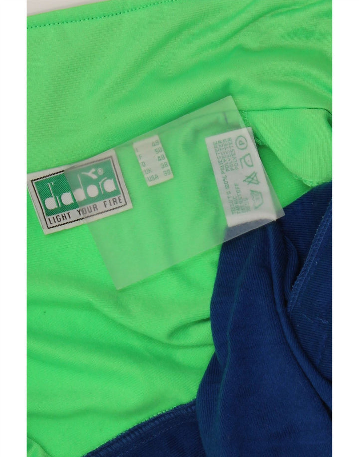 Diadora Mens Graphic Tracksuit Top Jacket IT 48 Medium Blue Colourblock