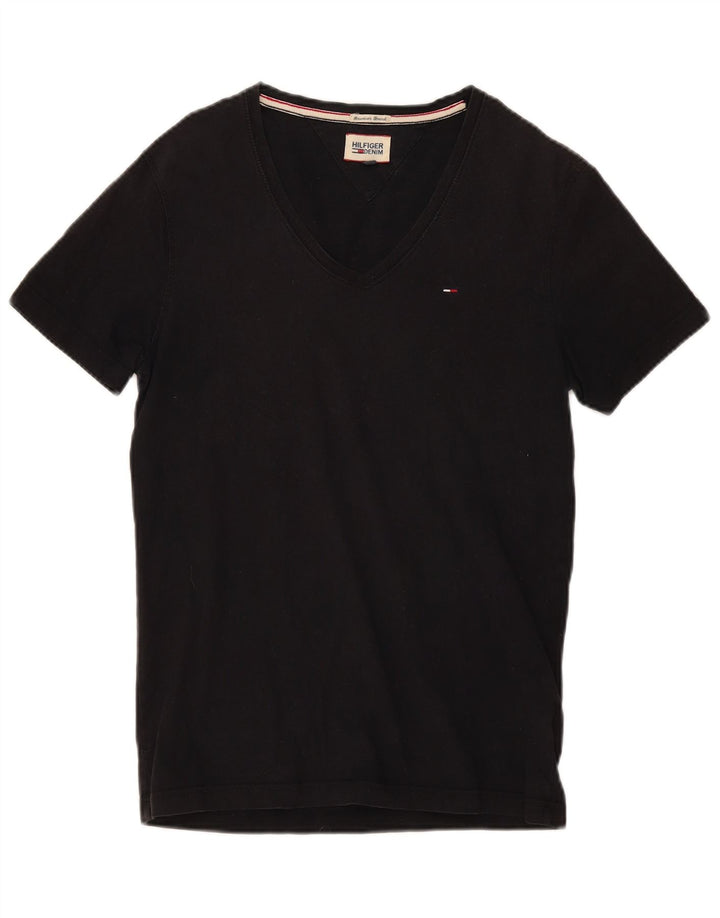 Tommy Hilfiger Mens T-Shirt Top Medium Black Cotton
