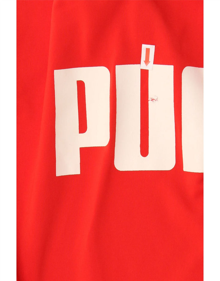 Puma Boys Graphic Tracksuit Top Jacket 15-16 Years Red Colourblock