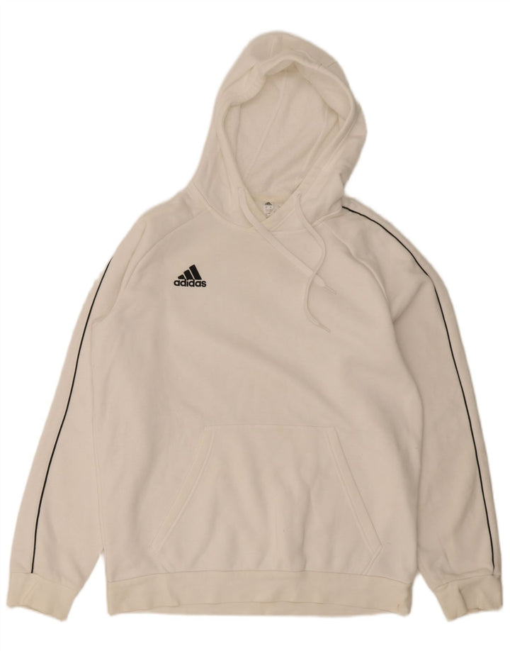 Adidas Mens Hoodie Jumper Large White Cotton