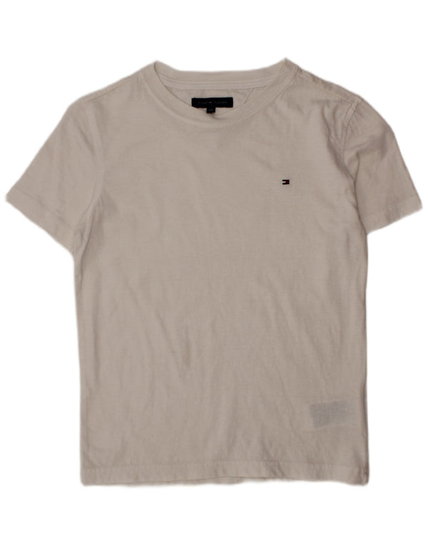 TOMMY HILFIGER Boys T-Shirt Top 7-8 Years White Cotton