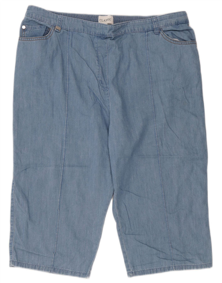 Marks & Spencer Womens Bermuda Shorts UK 18 XL W36  Blue Cotton