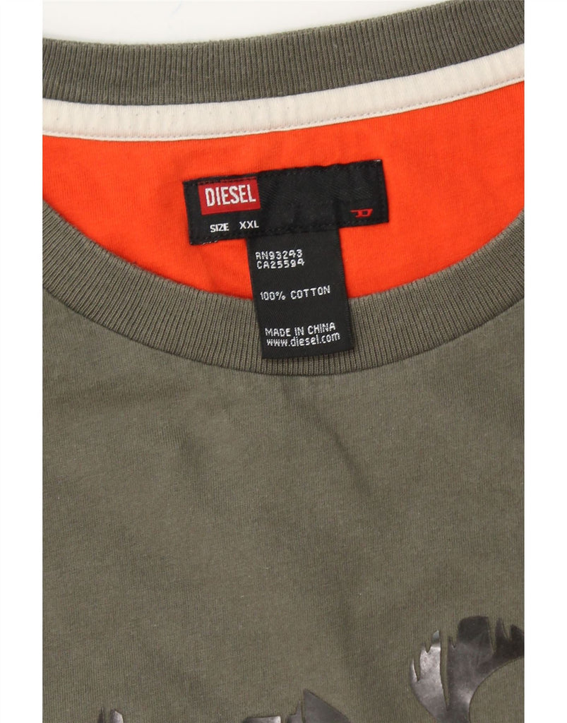 DIESEL Mens Graphic Top Long Sleeve 2XL Grey Cotton Vintage Diesel and Second-Hand Diesel from Messina Hembry 