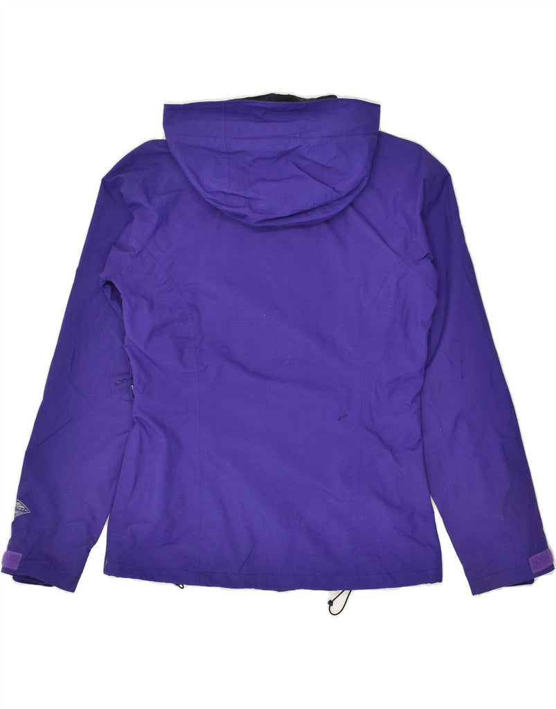 COLUMBIA Womens Omni-Tech Hooded Rain Jacket UK 6 XS Purple Nylon | Vintage Columbia | Thrift | Second-Hand Columbia | Used Clothing | Messina Hembry 