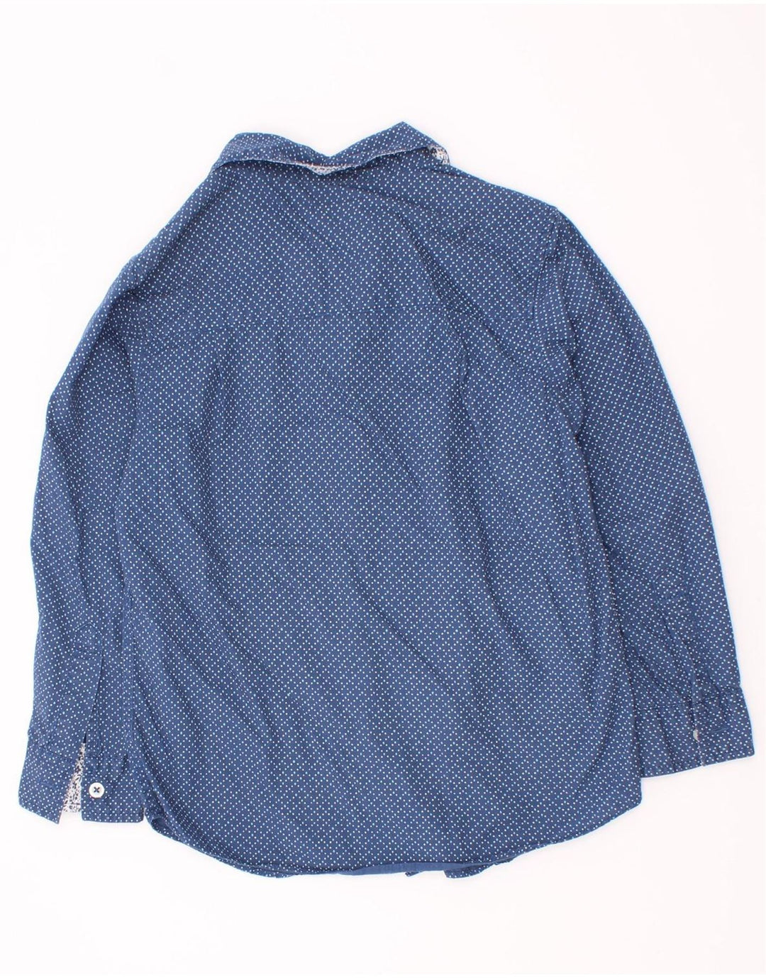 Benetton Boys Shirt 4-5 Years XS Blue Spotted Cotton