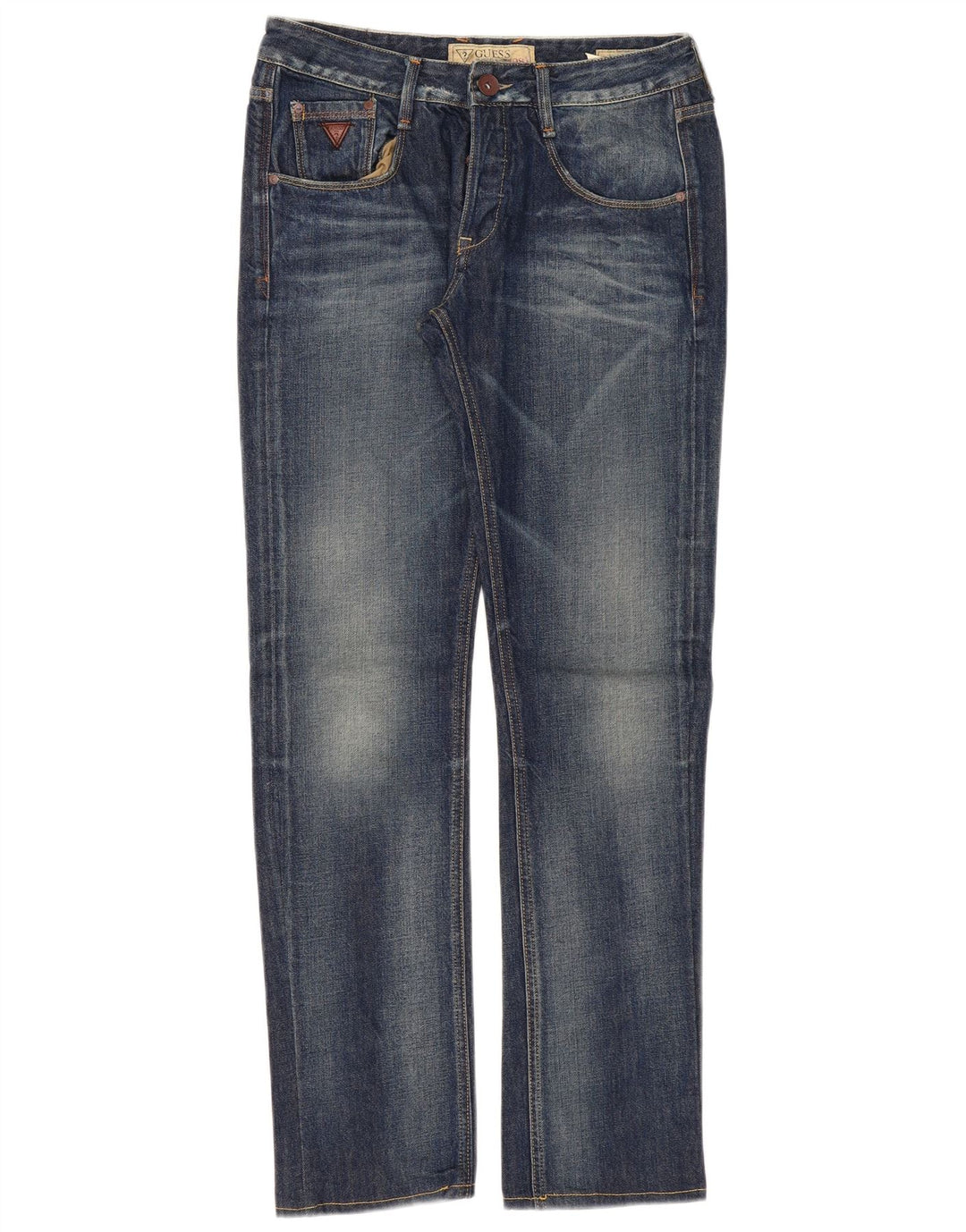 Guess Womens Straight Jeans W30 L33 Navy Blue Cotton