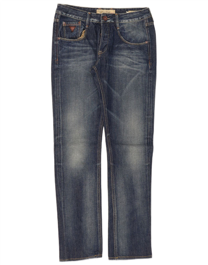 Guess Womens Straight Jeans W30 L33 Navy Blue Cotton