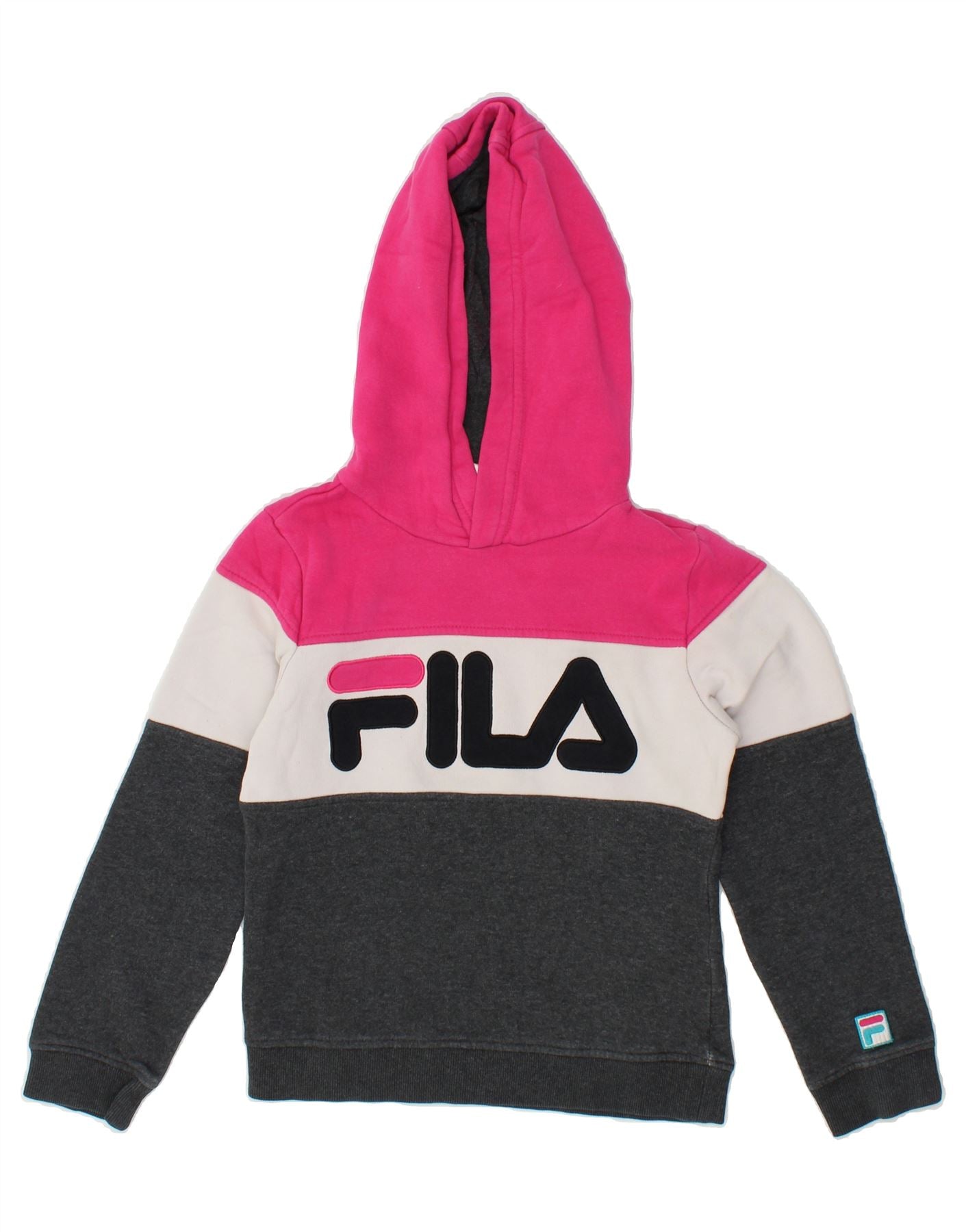 FILA Girls Graphic Hoodie Jumper 11 12 Years Multicoloured Colourblock Vintage Second Hand Clothing Online Messina Hembry