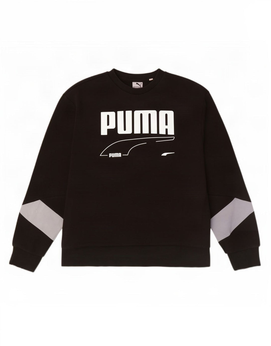 Puma Mens Graphic Sweatshirt Jumper XL Black Colourblock Cotton