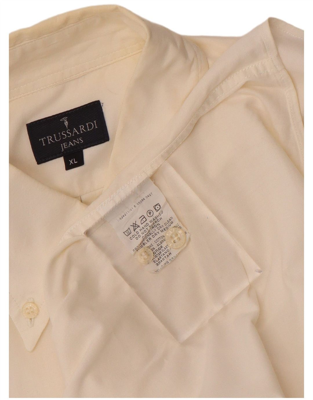 Trussardi Jeans Mens Shirt XL White Cotton
