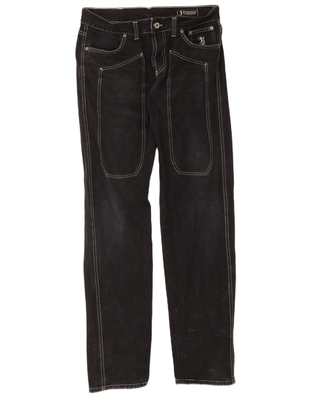 Jeckerson Mens Straight Jeans IT 48 Medium W32 L32 Black Cotton