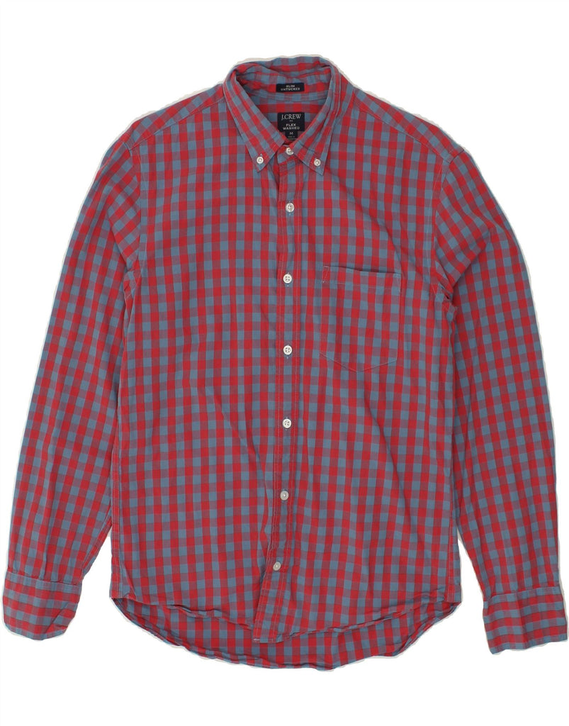 J. CREW Mens Flex Slim Shirt Medium Red Gingham Cotton | Vintage J. Crew | Thrift | Second-Hand J. Crew | Used Clothing | Messina Hembry 