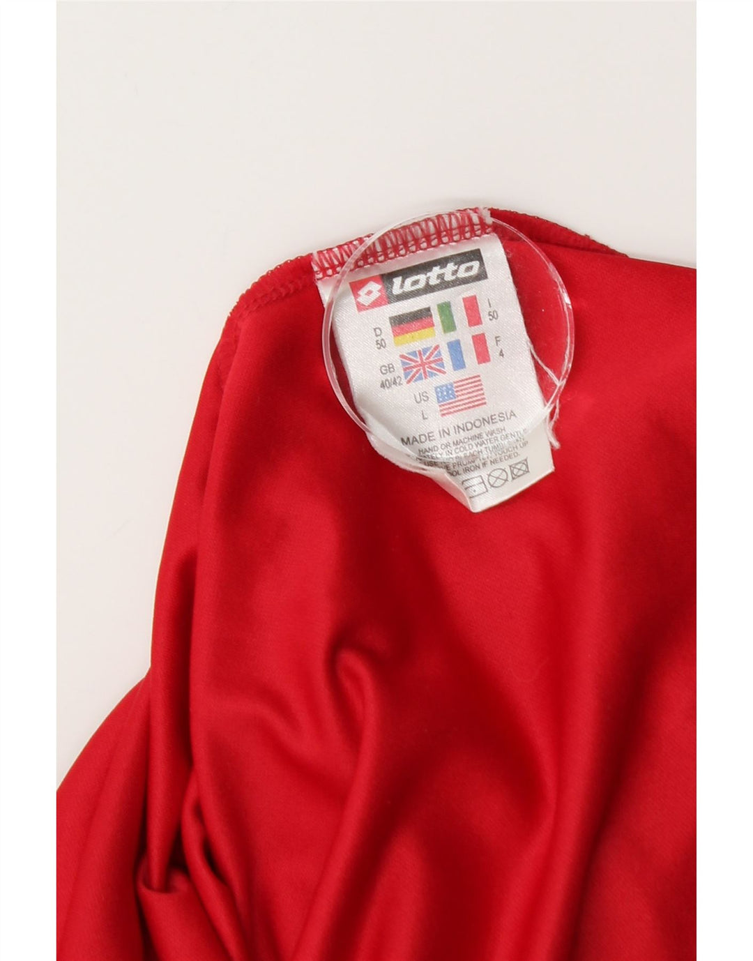 Lotto Mens Polo Shirt UK 40/42 Large Red Striped Polyester
