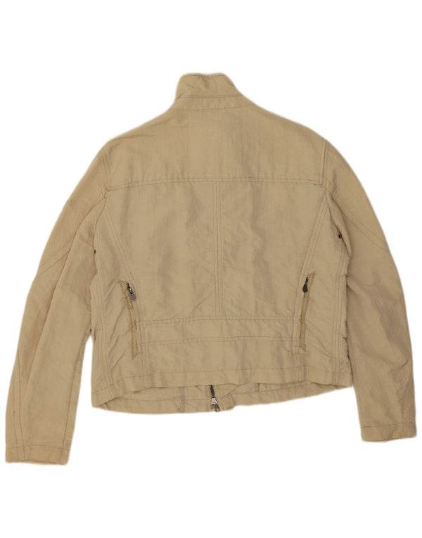 PEUTEREY Womens Crop Bomber Jacket IT 54 3XL Beige Polyamide