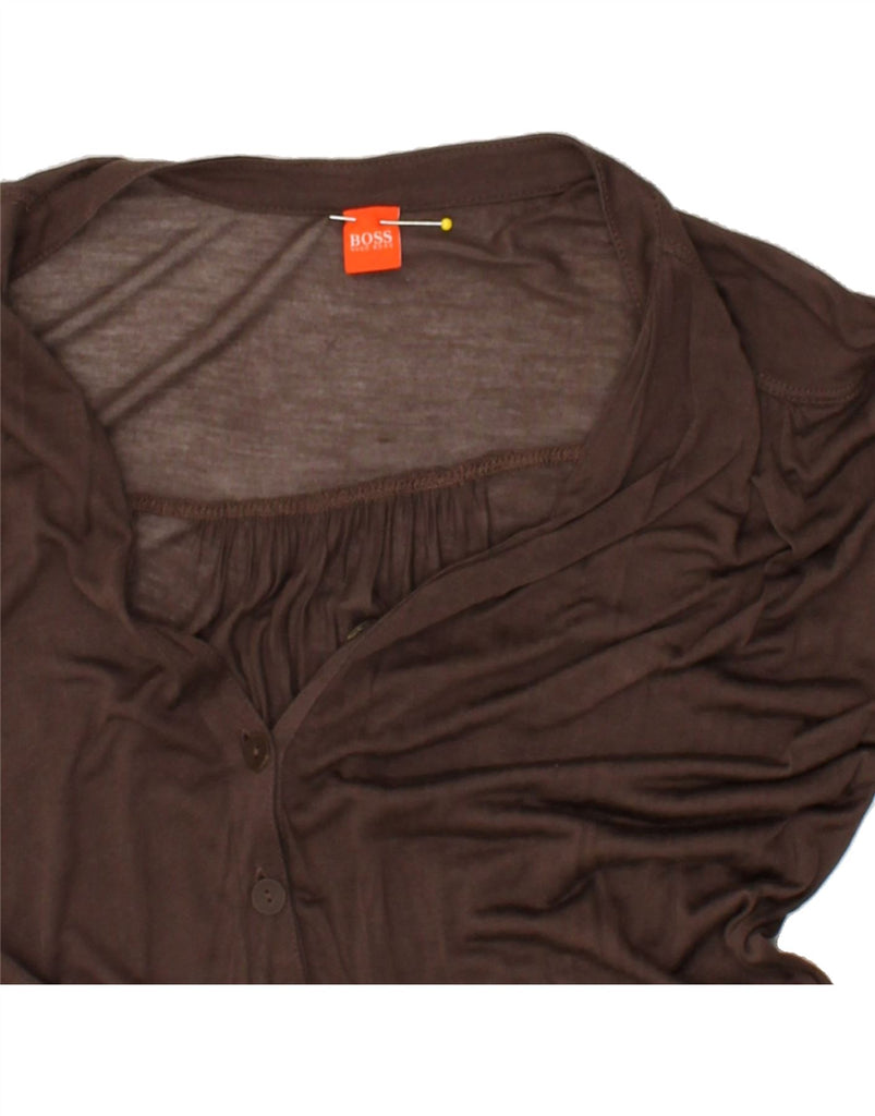 HUGO BOSS Womens Maxi Dress UK 12 Medium Brown Modal | Vintage Hugo Boss | Thrift | Second-Hand Hugo Boss | Used Clothing | Messina Hembry 