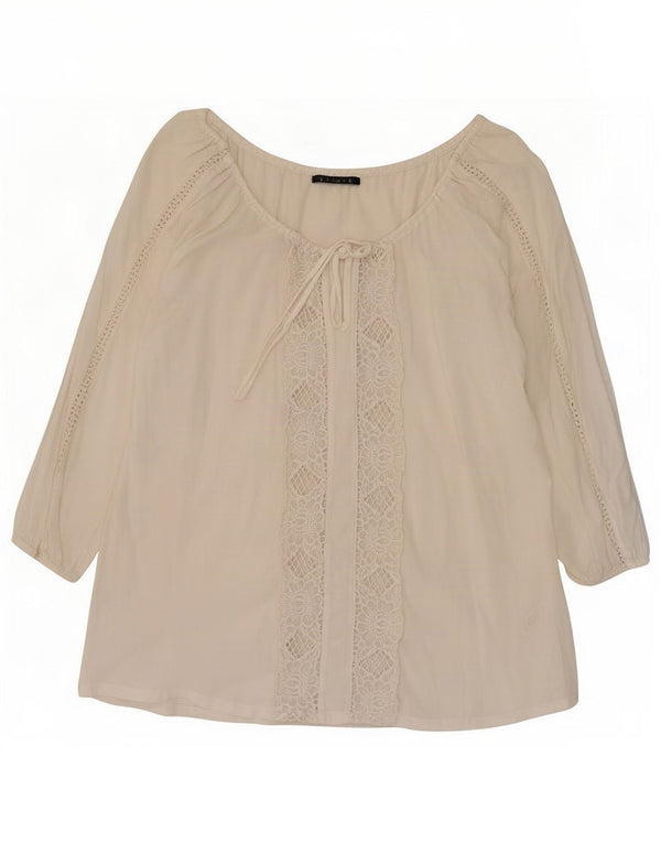 Velvet Womens By Graham & Spencer 3/4 Sleeve Blouse Top UK 18 XL White
