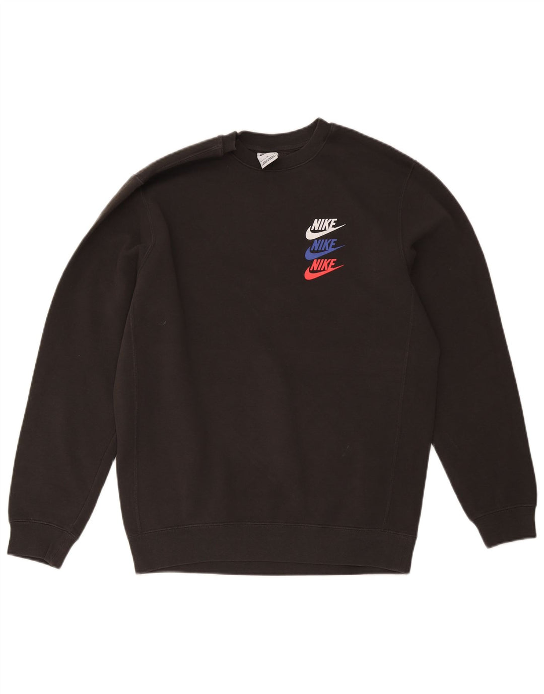 Nike Mens Graphic Sweatshirt Jumper Medium Black Polyester