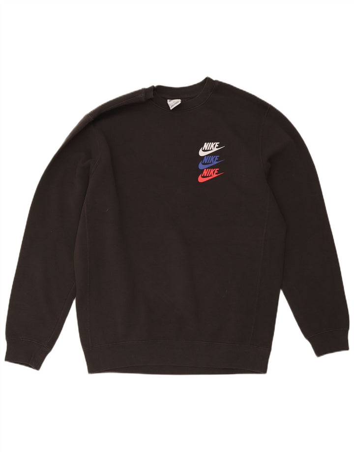 Nike Mens Graphic Sweatshirt Jumper Medium Black Polyester