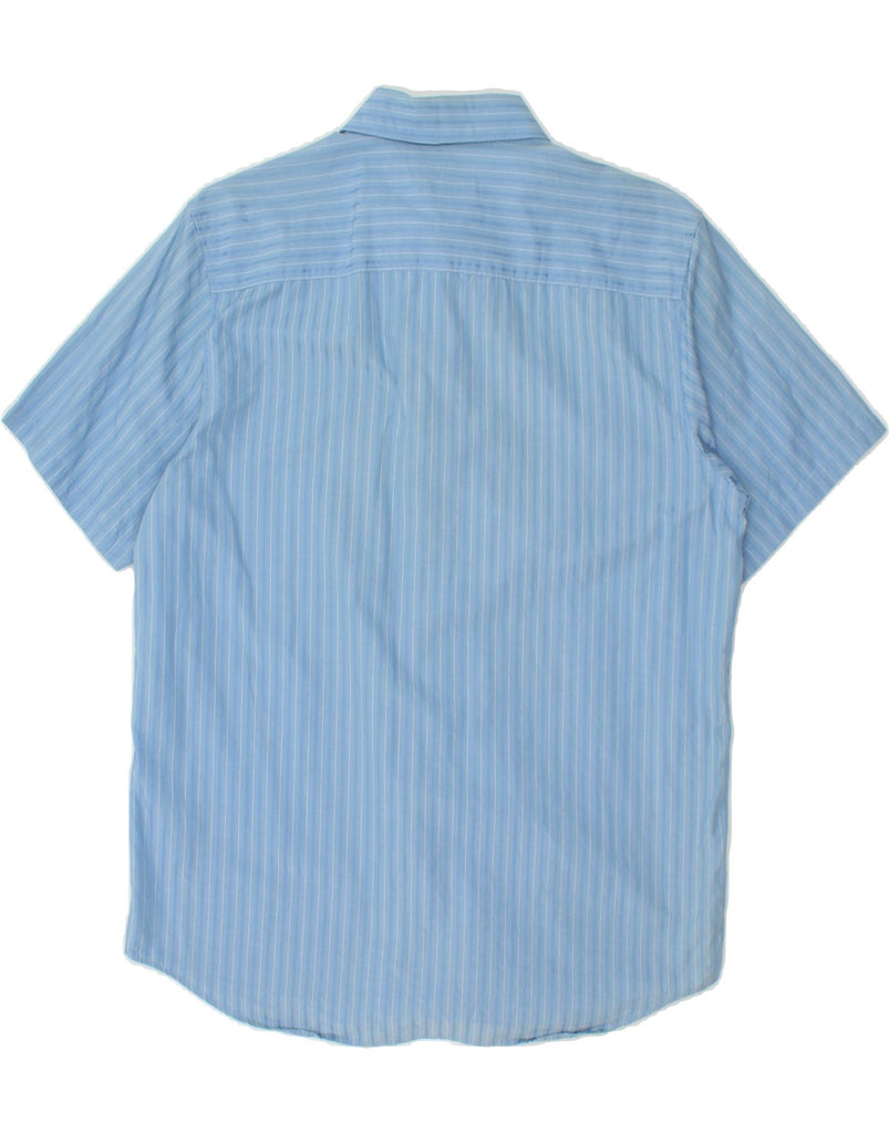 CALVIN KLEIN Mens Short Sleeve Shirt Small Blue Striped Cotton | Vintage Calvin Klein | Thrift | Second-Hand Calvin Klein | Used Clothing | Messina Hembry 