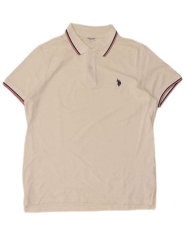 U.S. Polo Assn. Mens Shirt XL White Striped Cotton