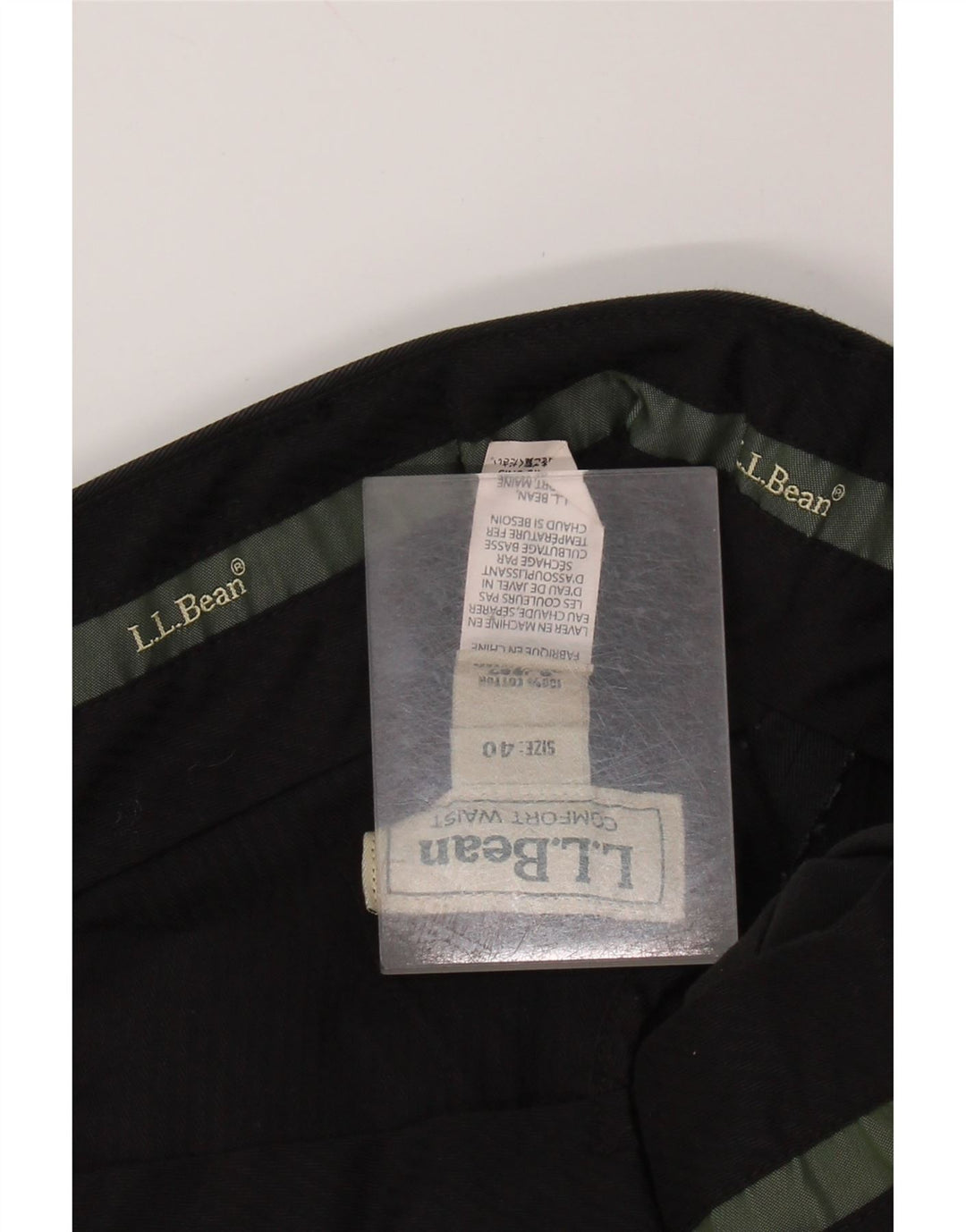 L.L.BEAN Mens Pegged Chino Trousers W40 L31 Black Cotton
