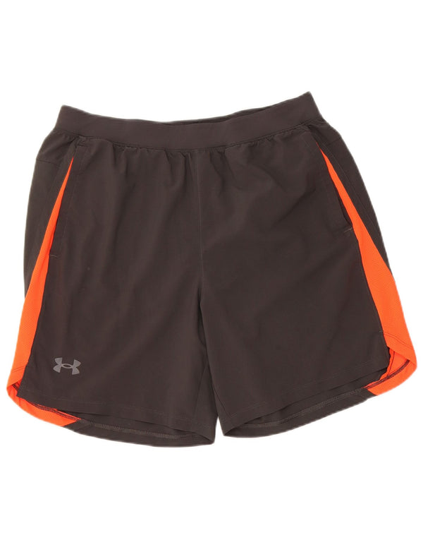 Under Armour Mens Heat Gear Sport Shorts Large  Grey Colourblock Polyester