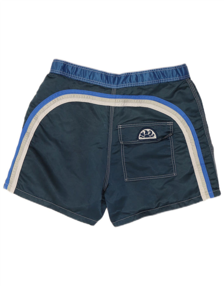 SUNDEK Mens Swimming Shorts Medium  Navy Blue Colourblock Nylon