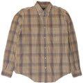 HENRY COTTONS Mens Shirt Size 42 Large Beige Check Cotton