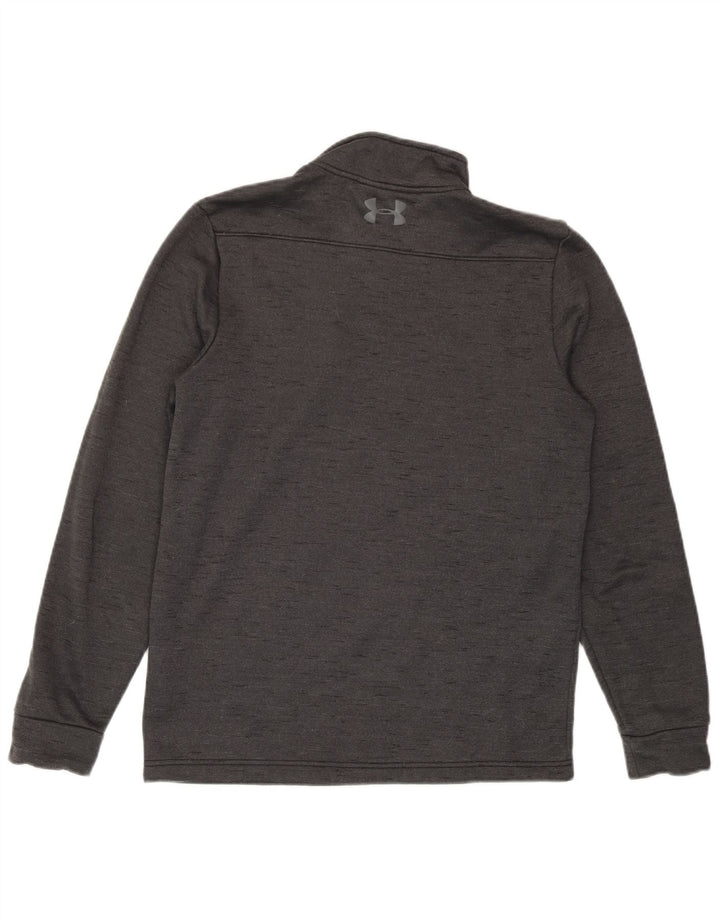 Under Armour Mens Cold Gear Zip Neck Sweatshirt Jumper Small Grey Flecked