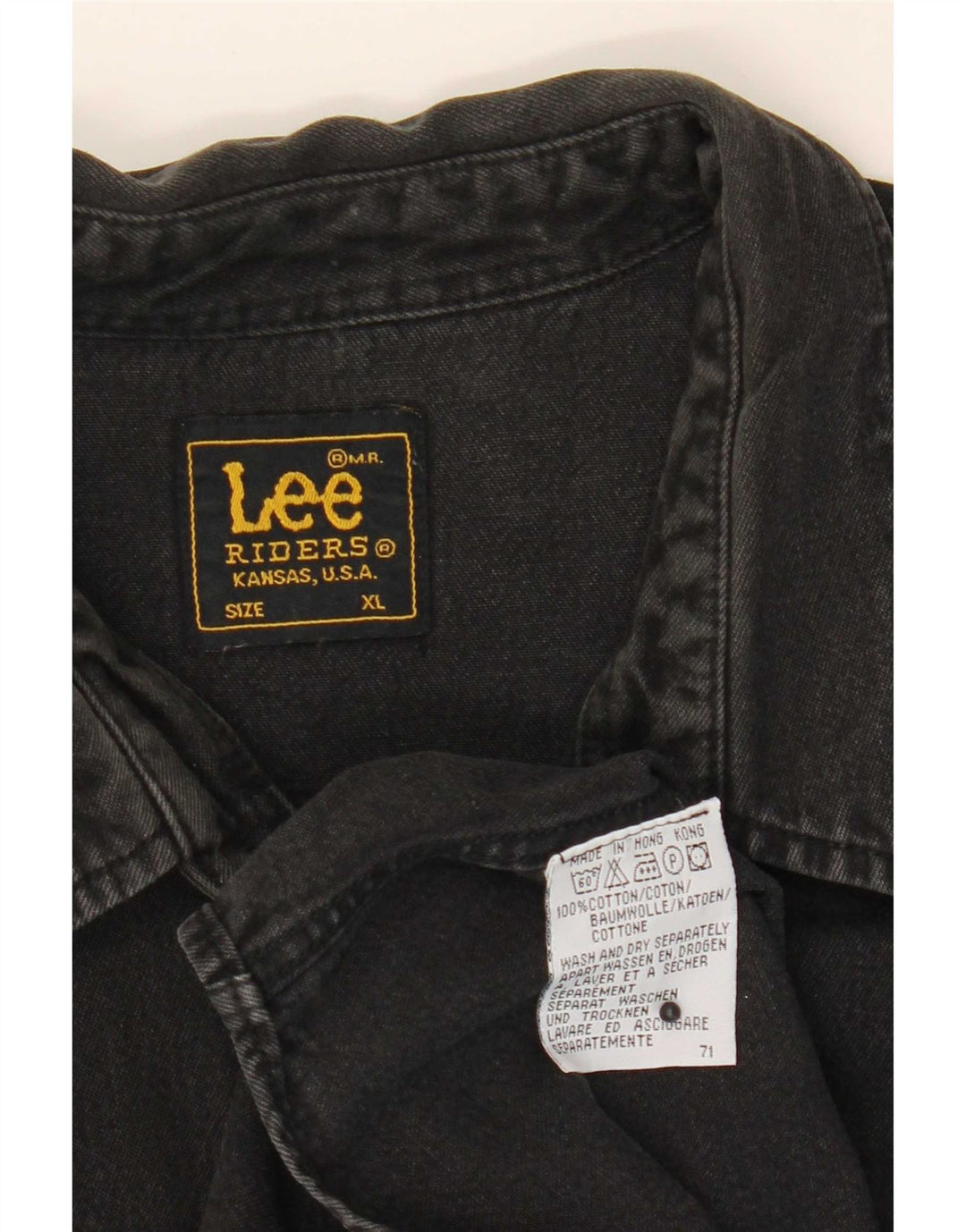 Lee Mens Riders Denim Shirt XL Black Cotton