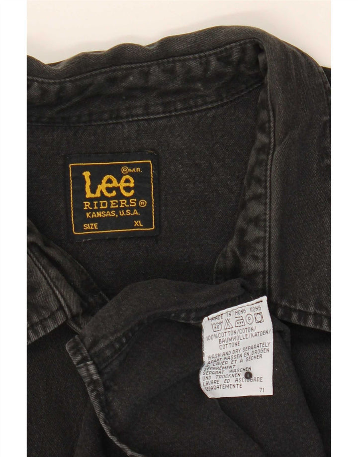 Lee Mens Riders Denim Shirt XL Black Cotton