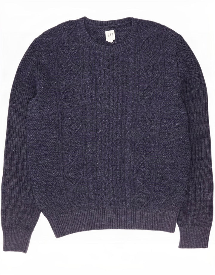 Gap Mens Crew Neck Jumper Sweater Medium Navy Blue Cotton