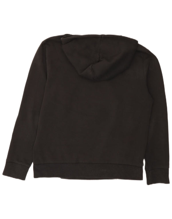 Hugo Boss Womens Graphic Hoodie Jumper UK 16 Large Black Cotton